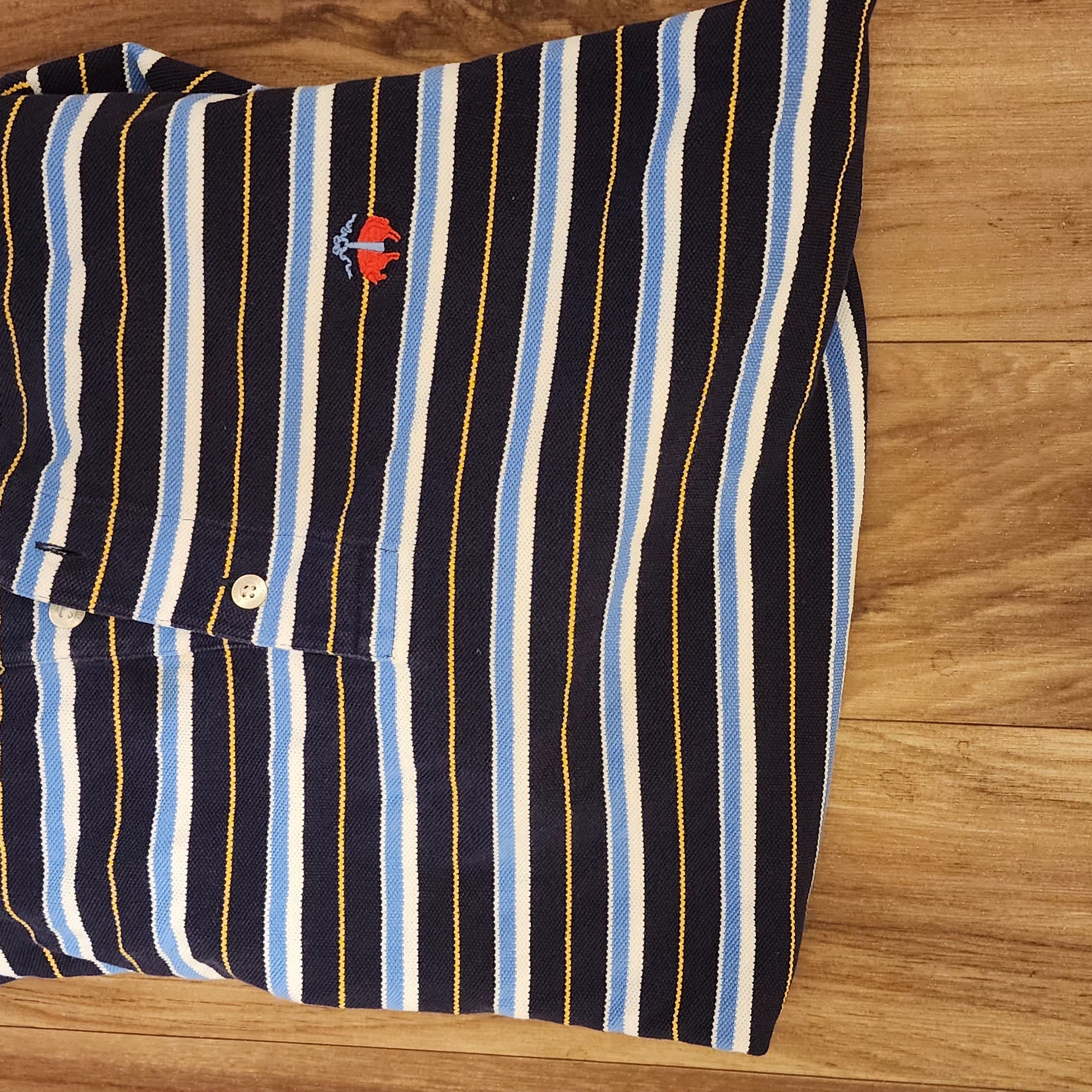 Nautical Striped Mens Swim Shorts  Blue And Yellow